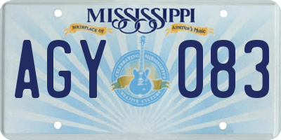 MS license plate AGY083