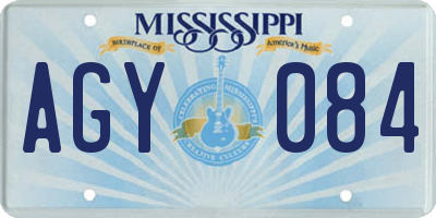 MS license plate AGY084