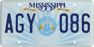 MS license plate AGY086