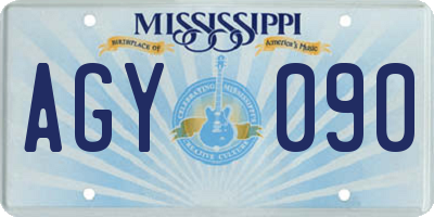 MS license plate AGY090