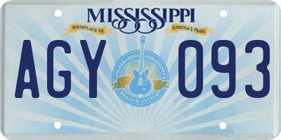 MS license plate AGY093