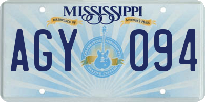 MS license plate AGY094