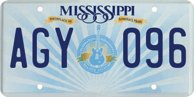 MS license plate AGY096