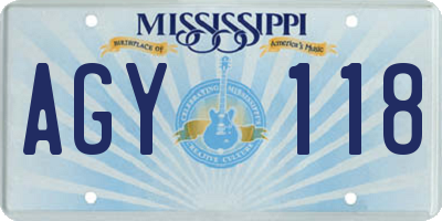 MS license plate AGY118