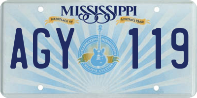 MS license plate AGY119
