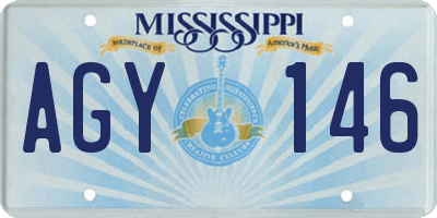 MS license plate AGY146