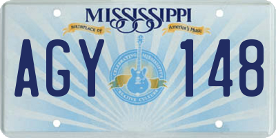 MS license plate AGY148