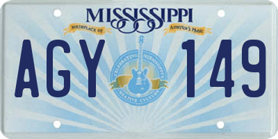 MS license plate AGY149