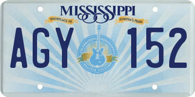 MS license plate AGY152