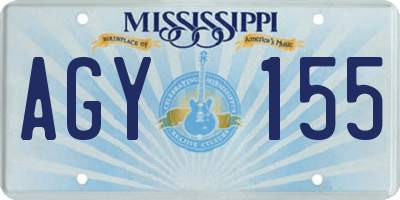 MS license plate AGY155