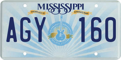 MS license plate AGY160