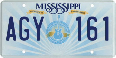 MS license plate AGY161