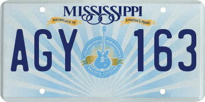 MS license plate AGY163