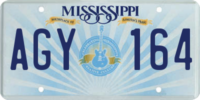 MS license plate AGY164