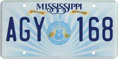 MS license plate AGY168