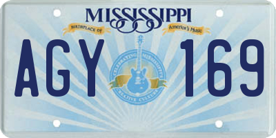 MS license plate AGY169