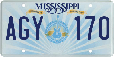 MS license plate AGY170