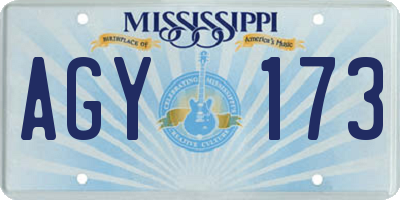 MS license plate AGY173