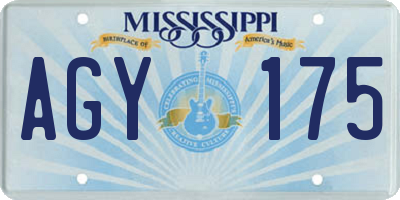 MS license plate AGY175