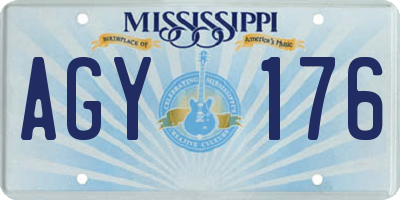 MS license plate AGY176