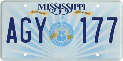 MS license plate AGY177