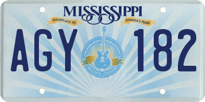 MS license plate AGY182
