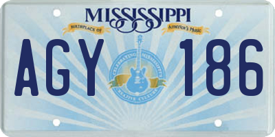 MS license plate AGY186