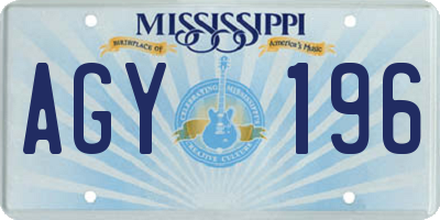 MS license plate AGY196