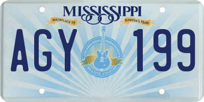 MS license plate AGY199