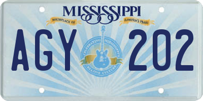 MS license plate AGY202