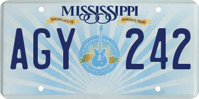 MS license plate AGY242
