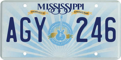 MS license plate AGY246