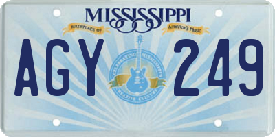 MS license plate AGY249