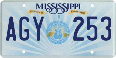 MS license plate AGY253