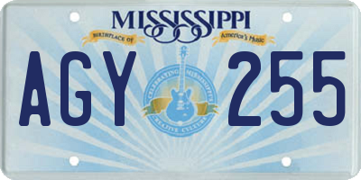 MS license plate AGY255