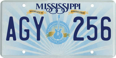 MS license plate AGY256