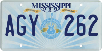 MS license plate AGY262