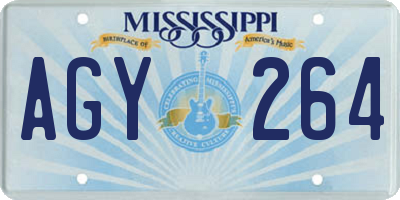 MS license plate AGY264
