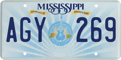 MS license plate AGY269