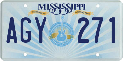 MS license plate AGY271