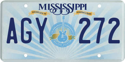 MS license plate AGY272