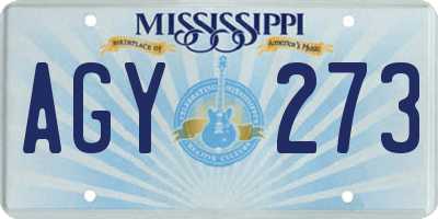 MS license plate AGY273