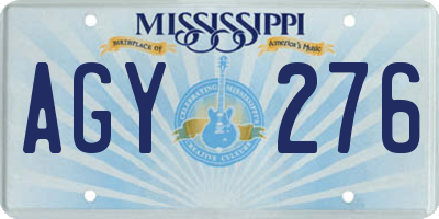 MS license plate AGY276