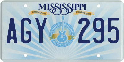MS license plate AGY295