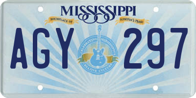 MS license plate AGY297