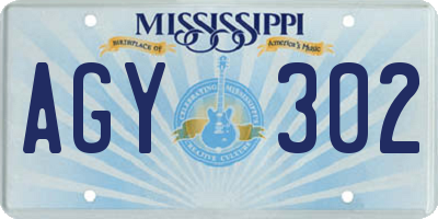 MS license plate AGY302