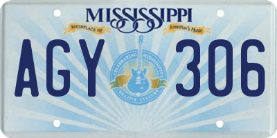 MS license plate AGY306