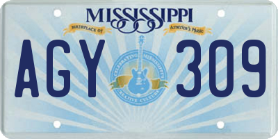MS license plate AGY309