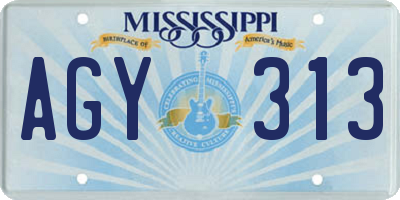 MS license plate AGY313