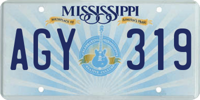 MS license plate AGY319